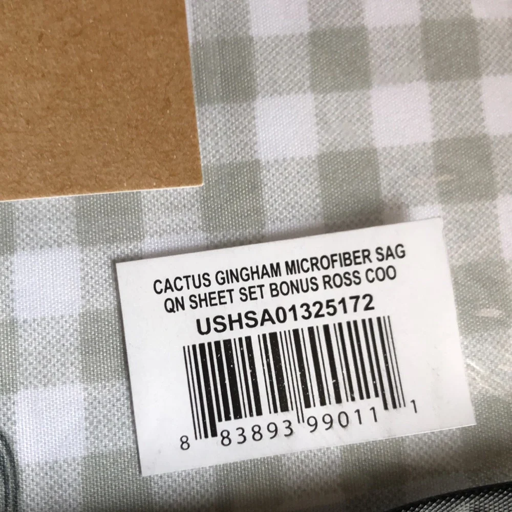 Wrangler CACTUS Gingham 6-Piece Sheet Set - QUEEN